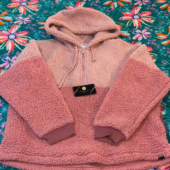 PINK Victoria's Secret Textured Sherpa Hoodie - Picture 1 of 3